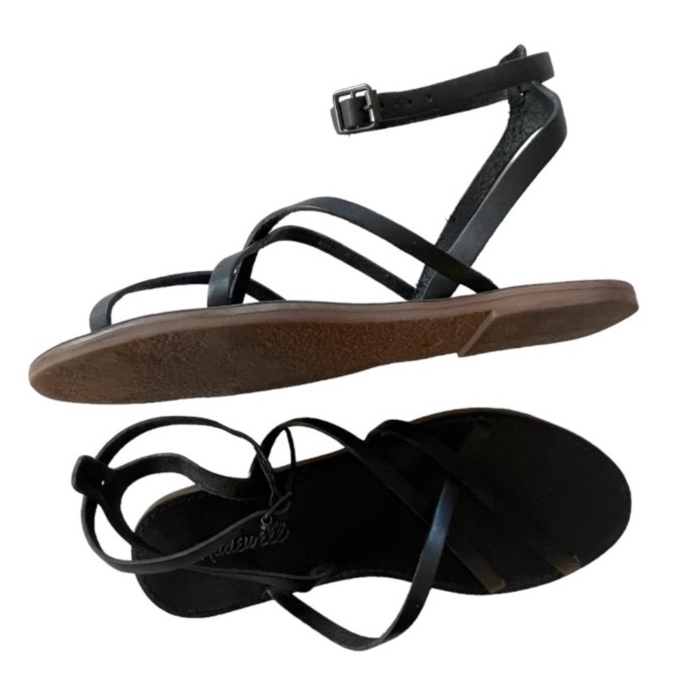 Madewell Black Leather Sandals/ Sz 8.5